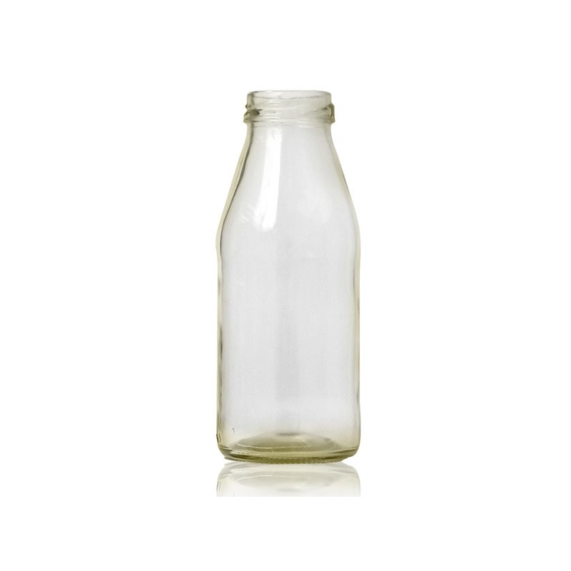 250ml Ronda de Botellas de Vidrio Reutilizables para la extracción de Jugo  y Leche,venta al por mayor de la botella de cristal